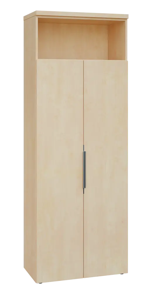 SISR 6 - 81N šatní skříň, 2-dveřová/nika, výsuvné ramínko, 2170x800x400, bříza světlá